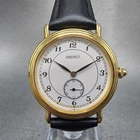 Seiko Watch Men 31mm White Dial Gold Tone Round 5328-0060 Manual Runs Vintage