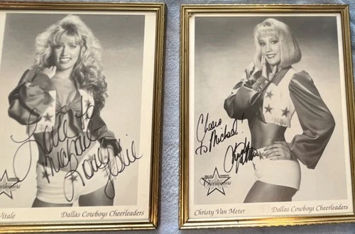 Dallas Cowboys Cheerleaders Signed Framed Photos Leslie Vitale and Van Meter