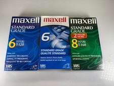 Lot Of 3 Maxell Video Cassette Standard Grade - 2 T-120  1 T-160 NEW 