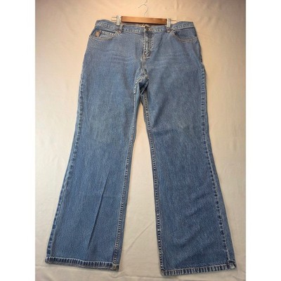 Eddie Bauer Womens Bootcut Jeans Size 18 Regular Blue Medium Wash 100% Cotton
