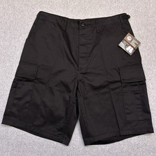 NEW Rothco BDU Combat Shorts Cargo Men Medium Black Military Fatigues Adjustable