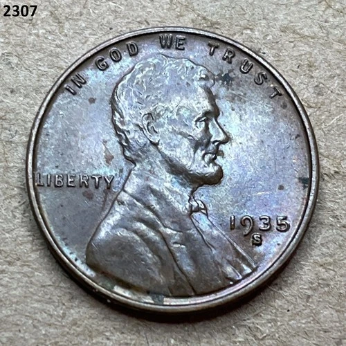 1935-S Wheat Cent - AU+ - Nice Color Great Detail  [2307]