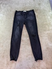 Vervet Jeans Womens Size 29 Black Denim Stretch Distressed Grunge D524