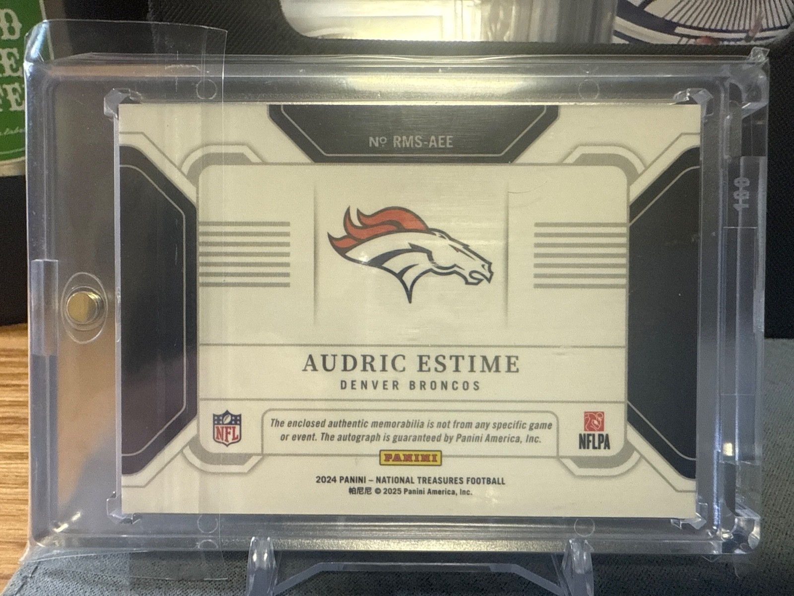 2024 National Treasures Audric Estime RPA RC NFL Shield Patch AUTO 1/1 Broncos view 2