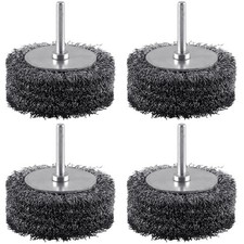 4 Pack Wire Brush for Drill Set, 3 Inch Carbon Steel Wire Wheel for Drill Att...