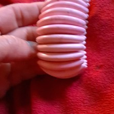 Pink Stretch Bangle Bracelet Ribbed Segment D...