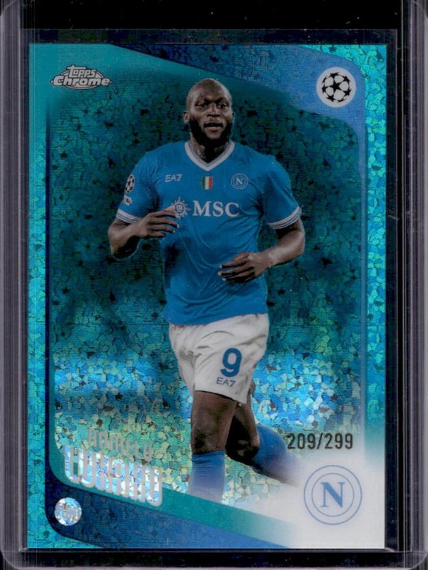 2025-26 Topps Chrome UEFA Romelu Lukaku Teal Mini-Diamonds Refractor #/299