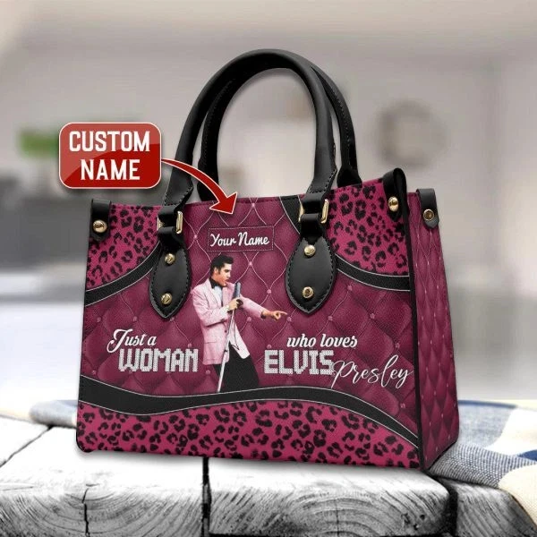 Personalized Elvis Presley Leather HandBag, Music Leather Handbag,gift for Woman