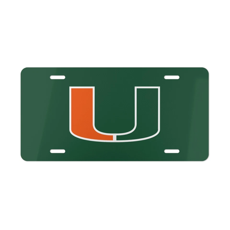 Miami Hurricanes U Logo License Plate (Green) - Image 1 of 1
