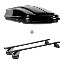 Dachbox LEVUP Space 430 Duo + Dachträger Menabo für Seat Ibiza Fliessheck II 6K1