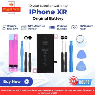 ORIGINAL ERSATZ 2942 mAh AKKU FÜR APPLE iPHONE XR OEM + WERKZEUGE 