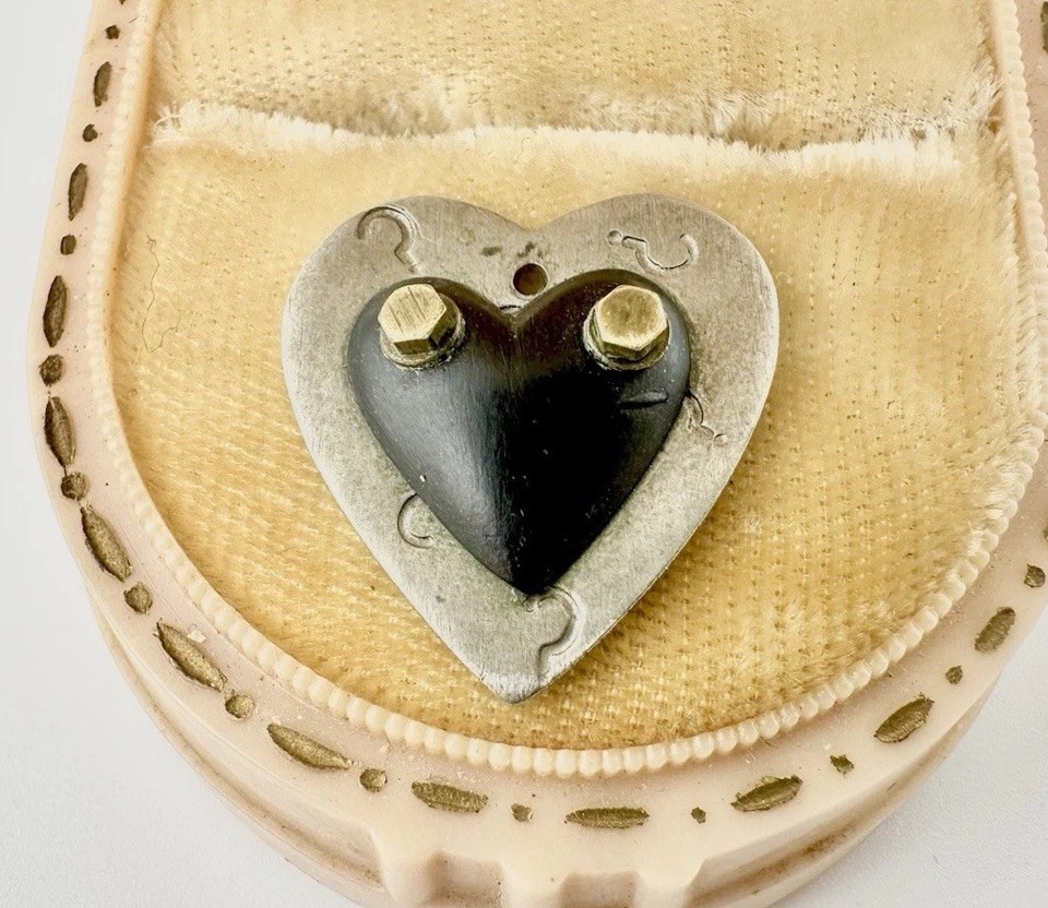 VTG Thomas Mann Heart Design Steampunk Techno-Romantic Pendant Charm Signed Read