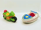 Vintage 1990s Playmobil 123 Motorbike & Coast And Rescue Boat Lot