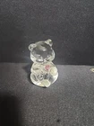 Fenton Vintage June/Oct Birthstone Pink Heart Clear Glass Bear Figurine No Chips