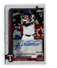 Alejandro Osuna 2025 Topps Chrome Update Rookie Refractor Auto /499 RC Rangers