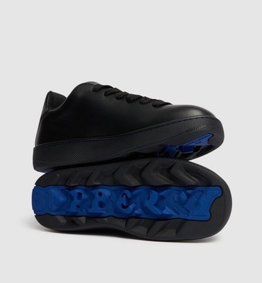 Burberry Box Leather Sneakers Men s Size 45 Black Low Top Designer Shoes