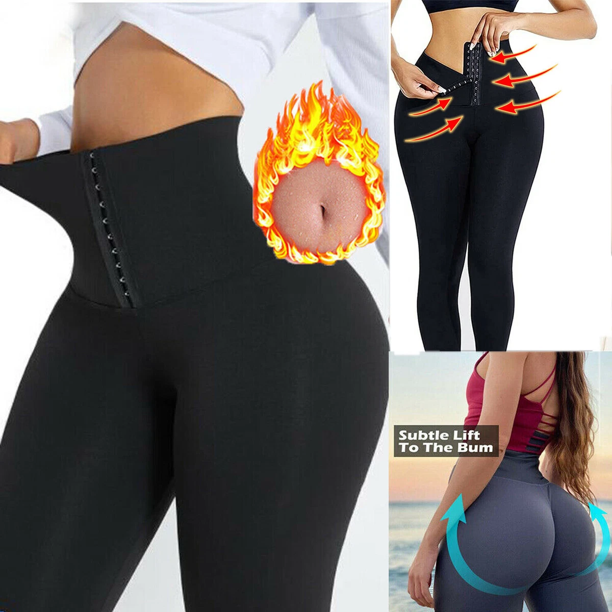 Women Corset Waist Trainer Tummy Control Leggings Gym Running Yoga Shaper  Pants