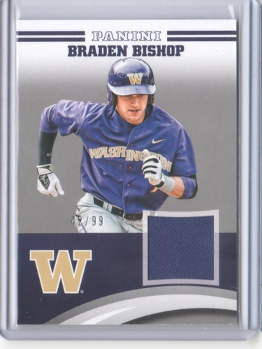 2016 Panini Collegiate Washington Huskies Jersey Silver Braden Bishop /99 FlatSH - Picture 2 of 3