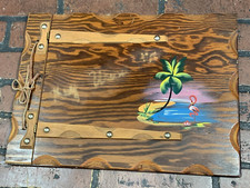 Vintage Photo Album Wood Trip Scrapbook 1950's Key West Florida EMPTY