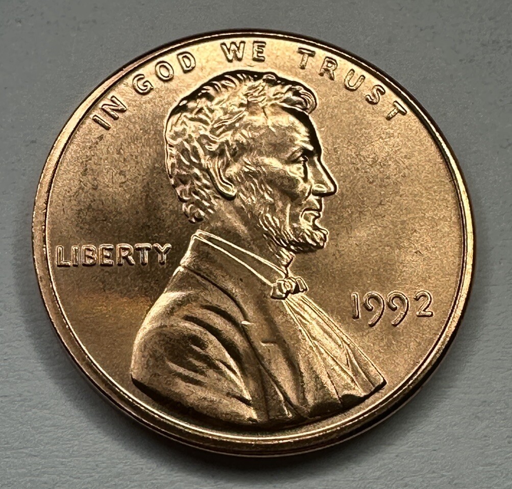 1992-P Lincoln Memorial Penny 1cent Coin from US Mint Set