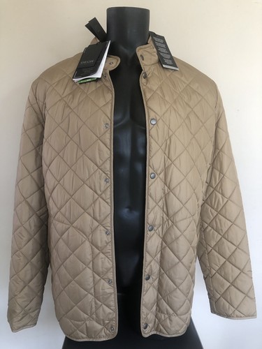 BNWT GEOX XXL Oak Brown Buttoned LS Pockets Quilted Jacket Coat £350 UK 48 Eu 58 - Picture 2 of 24