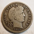1913  P BARBER SILVER DIME ***NICE COIN!*** - FREE SHIPPING! A7182