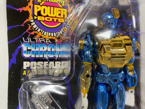 1994 Trendmasters Masterbotix Power Bots Ultra Chrome 8" Figur Steely Blu - Bild 3 von 3