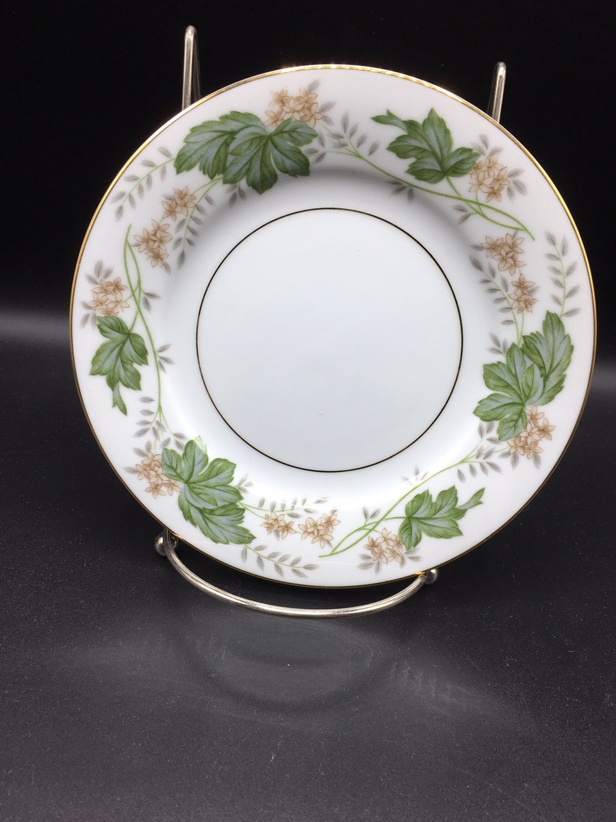Replacement Noritake China Daphne Green Leaf 6 1/4 Inch Dessert