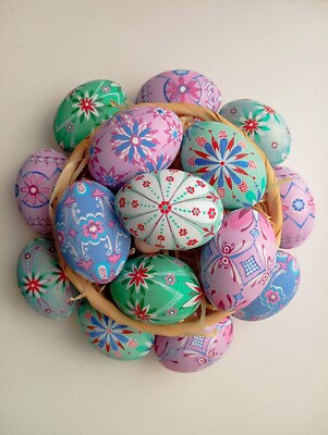 Easter eggs original Pysanka decorative eggs set of 3 pcs in gift box