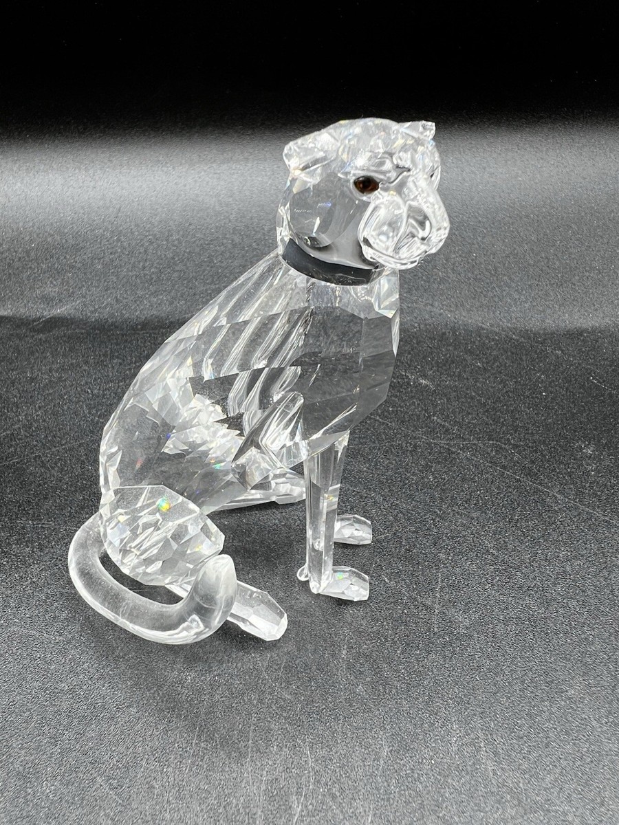 スワロフスキー Swarovski 廃盤 Chitchat　キリン Swarovski Glass Figurine-Austria-A Sitting Crystal Cheetah #7610 3