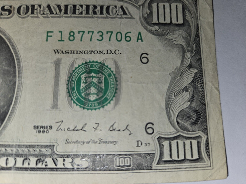 1 Note $100 Bill Federal Reserve Currency Note Series E or F Vintage - Picture 8 of 8