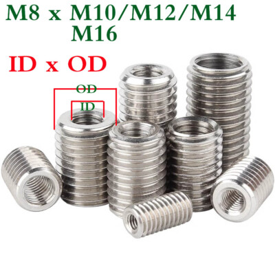 M8 M10 M12 M14 M16 Threaded Repair Reducing Double Thread Conversion Insert Nuts