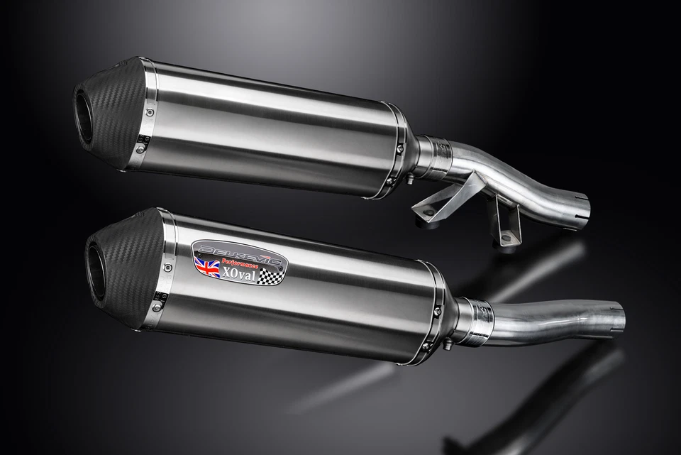 Kawasaki Concours ZG1000 86-06 Slip On 13.5" XOval Stainless Exhaust Muffler Kit - Image 3 of 4