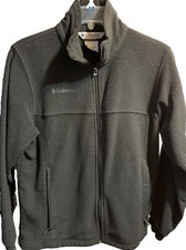 Columbia Fleece Jacket Youth Large 14/16 Black Full Zip Outdoors Hiking Camping