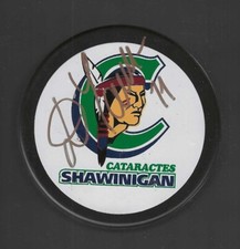 Denis Yan Signed Shawinigan Cataractes Puck Tampa Bay Lightning