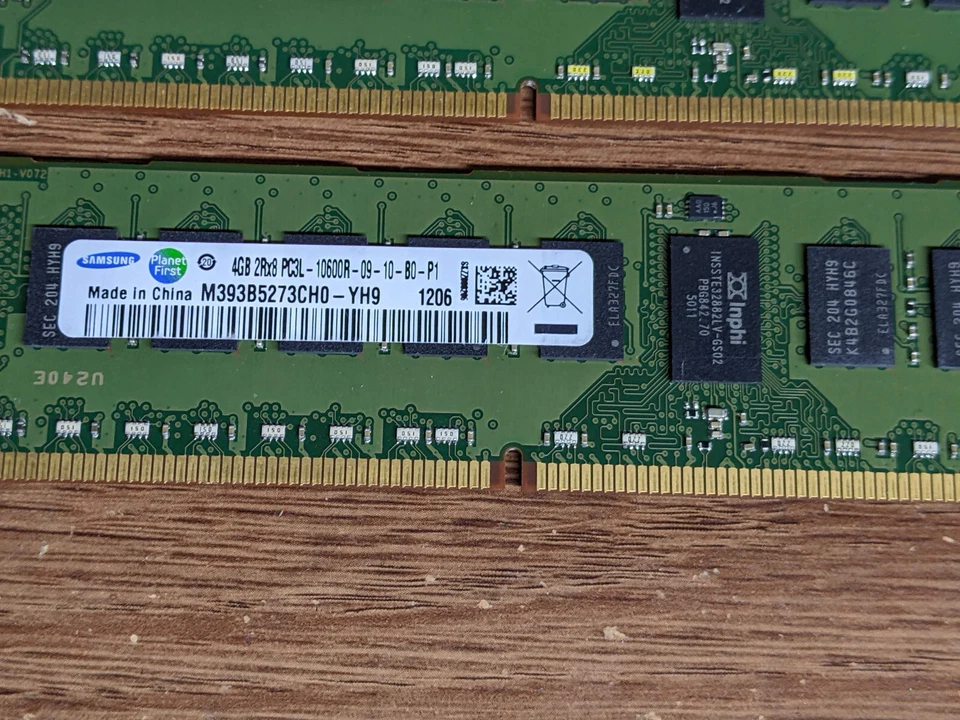 8 LOT - Samsung 4GB 2Rx8 PC3L-10600R DDR3 1600MHz Dimm Memory RAM PC Server - Image 2 of 2