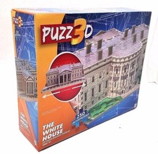 Hasbro MB Puzzle Puzz 3D THE WHITE HOUSE 3D Foam Backed 250 Pieces - COMPLETE 