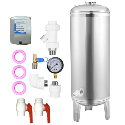26.4-53 Gal Pressurized Well Tank Stainless Steel Water Pressure Tank For Well 