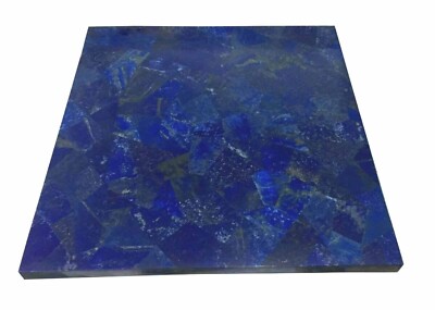 Square Marble Lapis Lazuli Semi Precious Stones Side Table Top Handmade Art