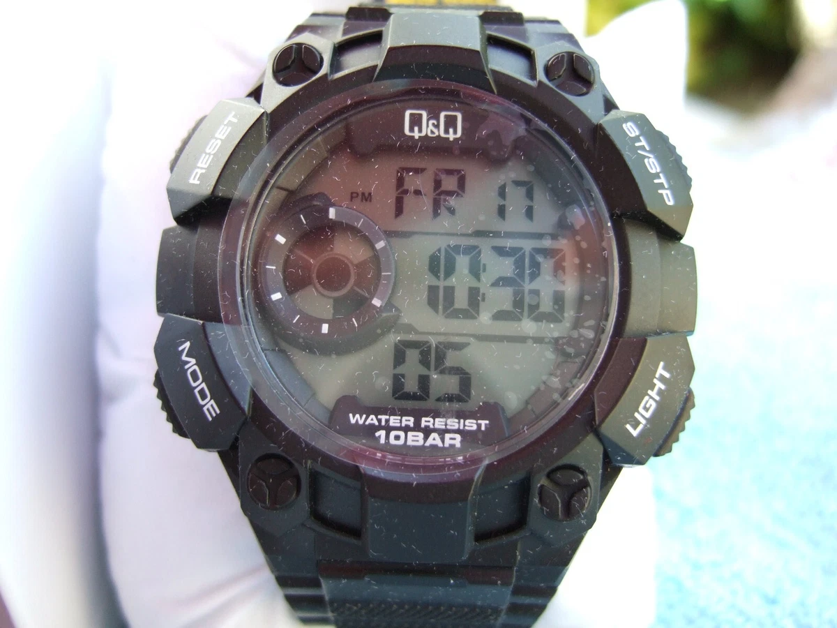 New In Box Q Q by Citizen Men s M176J001Y 100m 10 Bar LCD Alarm Chrono Watch