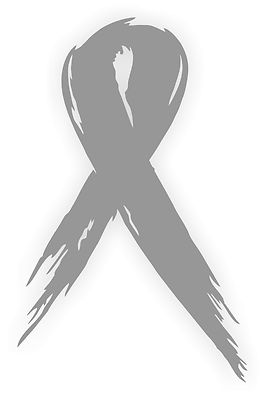 Brain Cancer Awareness Ribbon Sticker | Gray Car Window Vinyl Grey