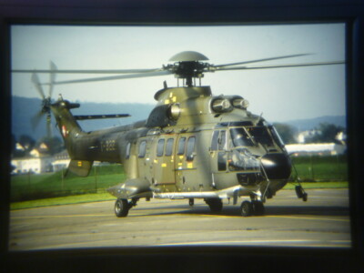Super Puma T-322 (gsz7) Swiss Air Force Dubendorf 1995 Kodachrome 64 slide