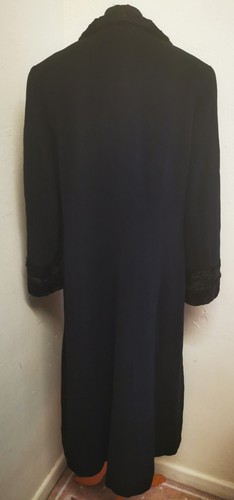 New- Marcona Black Angora Wool Long Dress Coat, Size UK 10, EU 37, US 6. - Picture 3 of 15