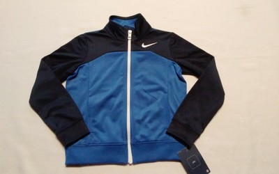 Nike  Full Zip  Track Jacket   Boys Sz-4  X-Small   Obsidian Blue  Swoosh  NWT