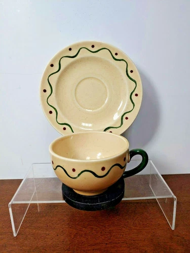 VINTAGE PROVENCIAL ROOSTER COFFEE CUP & SAUCER METLOX POPPYTRAIL