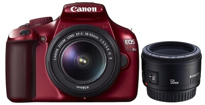 Canon Digital SLR Camera EOS Kiss X50 Red Kodawari Snap Kit | eBay