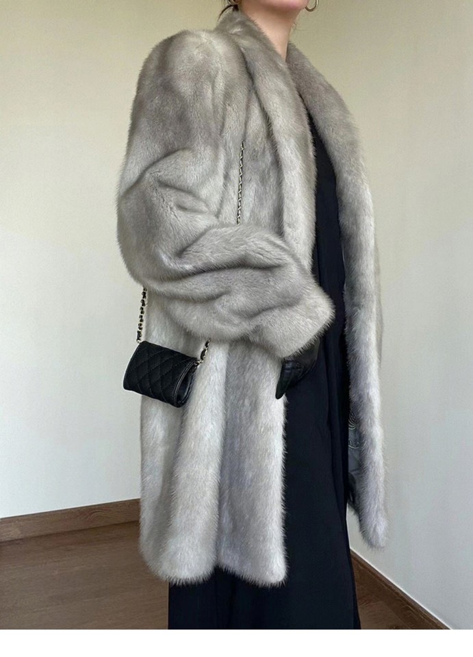 New Womens Faux Fur Mink Jacket French Retro Plush Coat Loose Thick