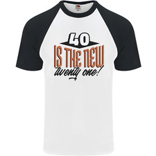 40th Geburtstag 40 Is The Neu 21 Lustig Herren S/S Baseball Maglietta