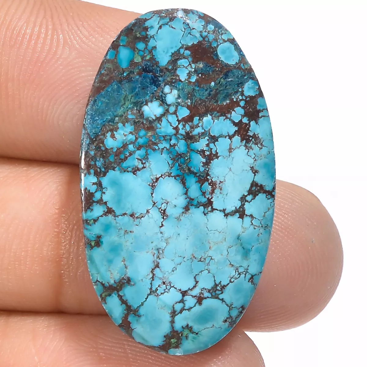 Natural Magnesite Turquoise Oval Shape Cabochon Gemstone 26 Ct