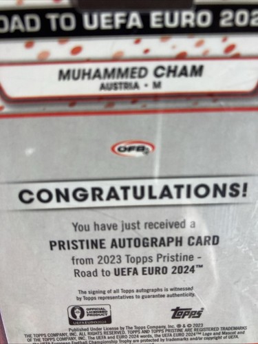 MUHAMMED CHAM 2023 Topps PRISTINE AUTO encased NATIONAL DEBUT Austria AUTOGRAPH - Picture 20 of 24